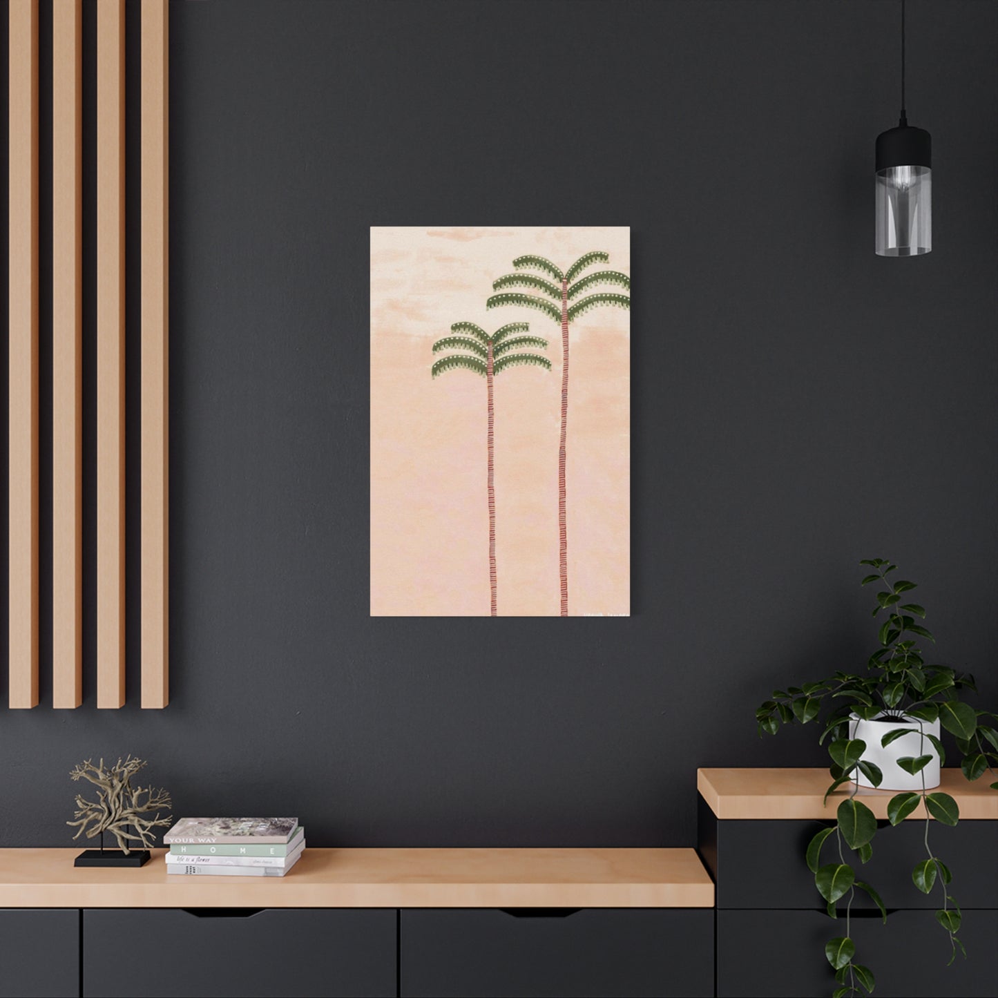Drawing Of Two Palm Tree Wall Art & Canvas Prints
