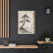 Framed Moonlit Pine Minimal Ink Scene Wall Art & Canvas Print