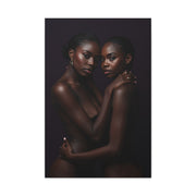 Intimate Dual Portrait Embrace Wall Art & Canvas Print