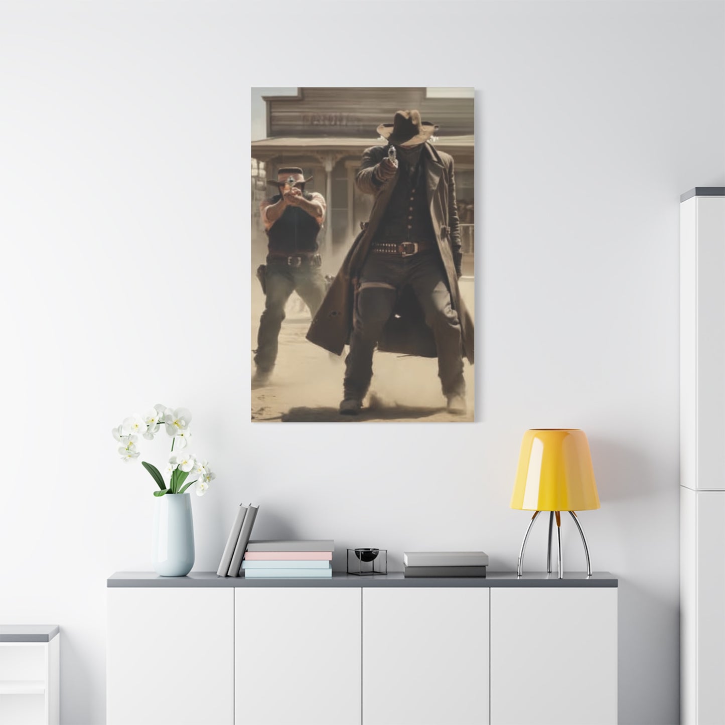 High Noon Gunslinger Showdown Wall Art & Canvas Print
