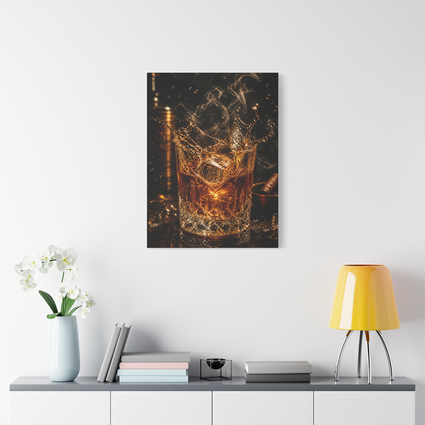 Whiskey Splash Crystal Tumbler Wall Art & Canvas Print