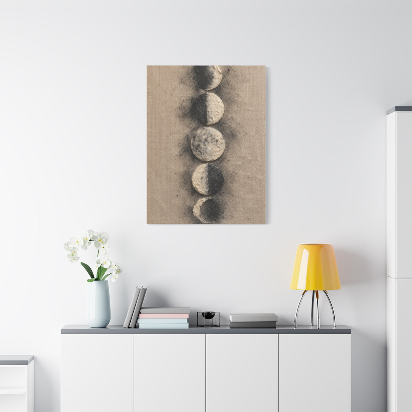 Lunar Phases Minimal Composition Wall Art & Canvas Print