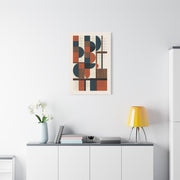 Bauhaus Orange Geometry Grid Wall Art & Canvas Print