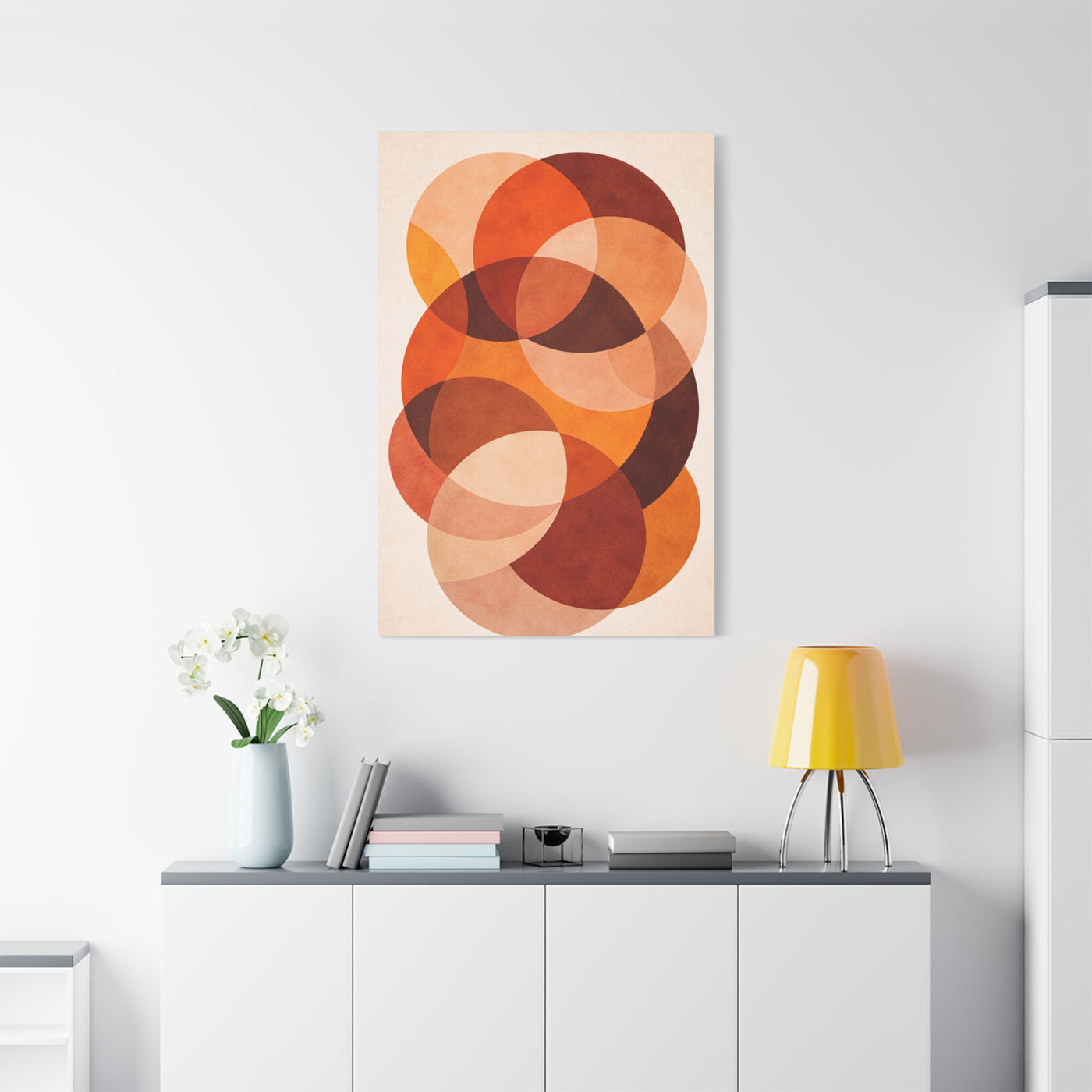 Overlapping Orange Circle Composition Wall Art & Canvas Print