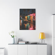 Neon Motel Night Reflection Wall Art & Canvas Print