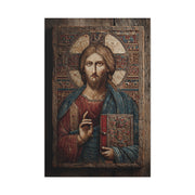 Christ Icon Mosaic Sacred Portrait Wall Art & Canvas Print