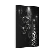 Noir Jazz Saxophone Alley Wall Art & Canvas Print