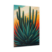 Agave Foreground Desert Saguaro Painting Wall Art & Canvas Prints