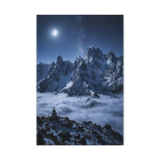 Moonlit Himalayan Peaks & Stupa Wall Art & Canvas Print
