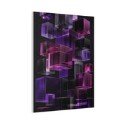 Floating Violet Glass Cubes Wall Art & Canvas Print