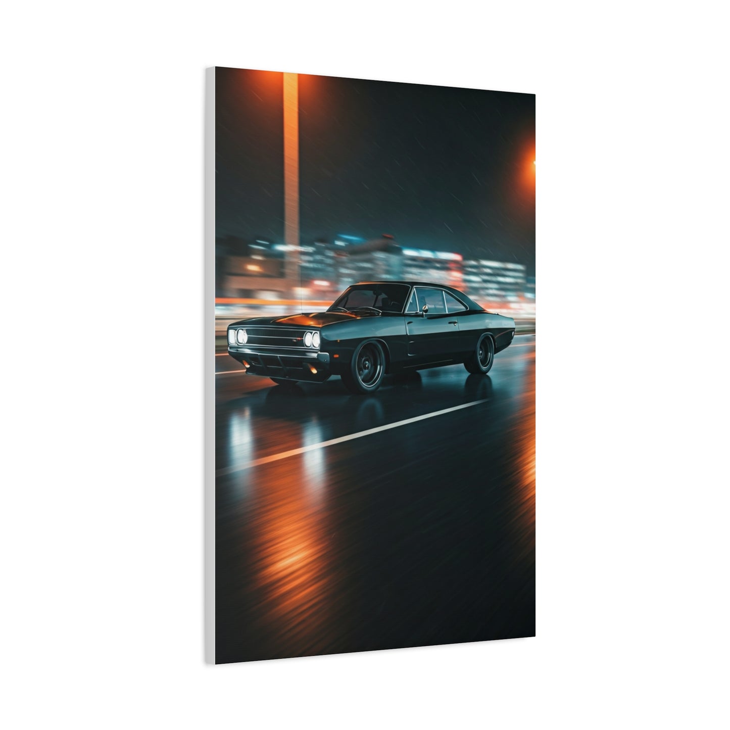 1968 Dodge Charger R/T Triple Black Night Cruise Wall Art & Canvas Prints