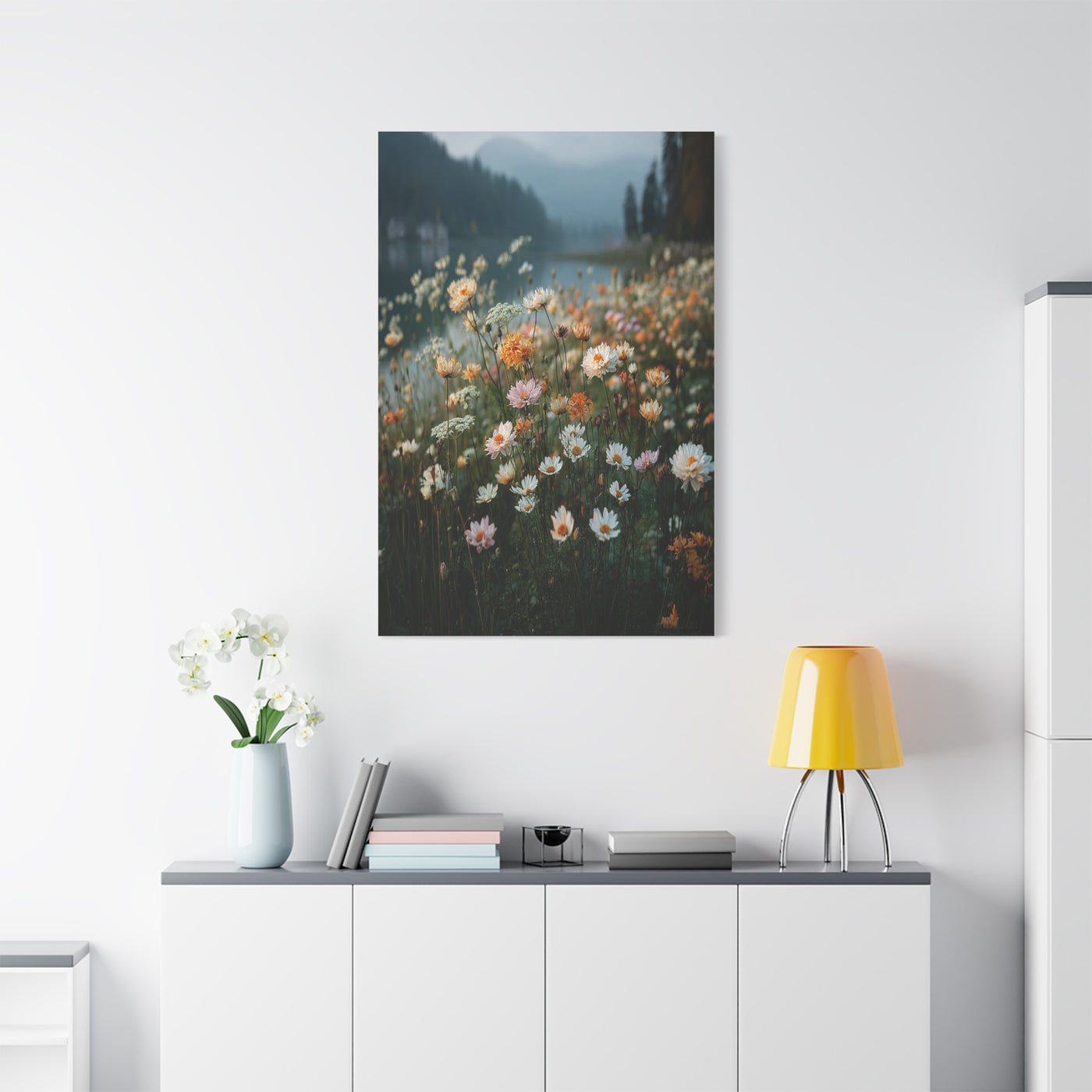 Wildflower Lakeside Meadow Wall Art & Canvas Print