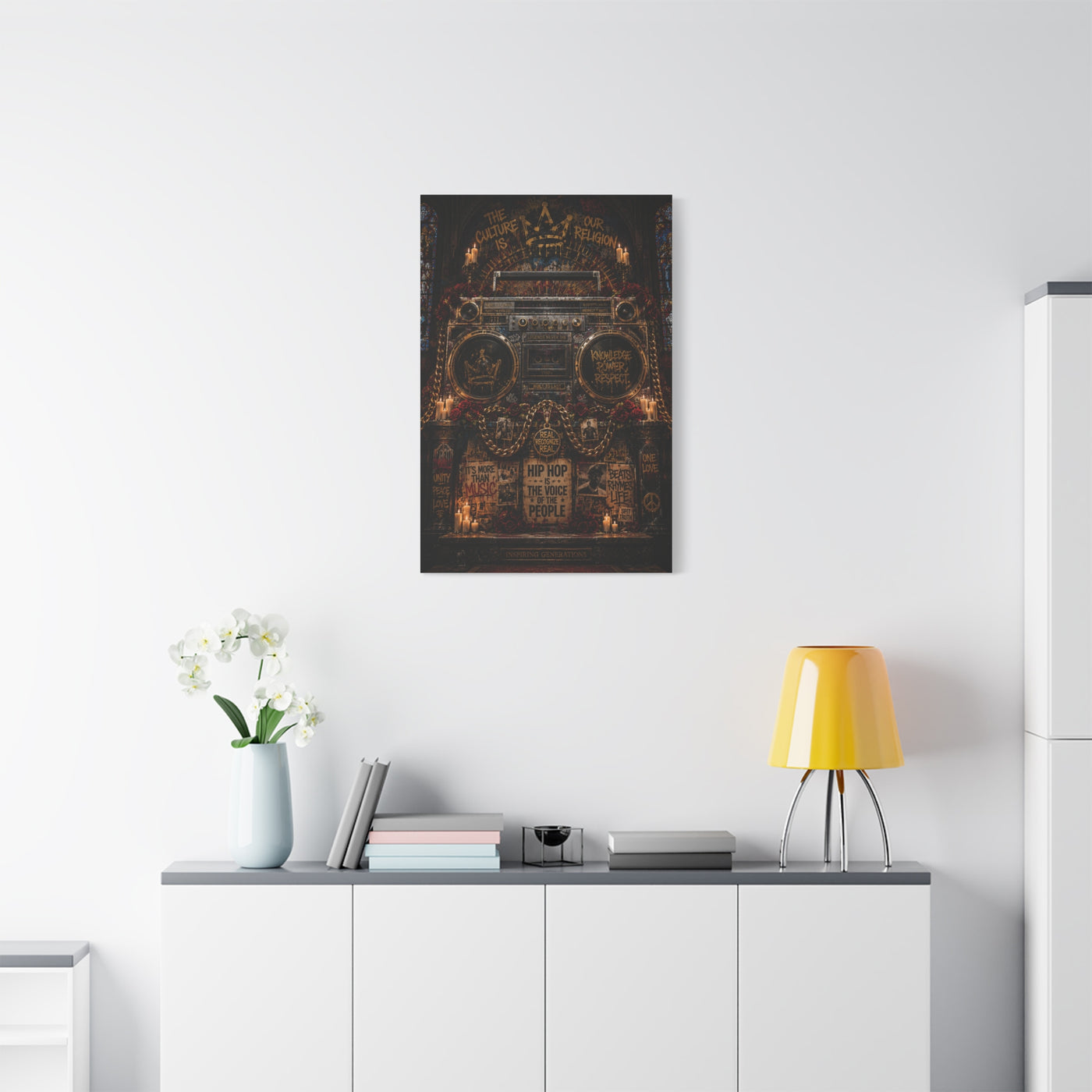 Hip Hop Cathedral Boombox Street Wall Art & Canvas Print