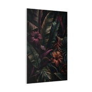 Dark Botanical Hibiscus Jungle Tropical Wall Art & Canvas Print