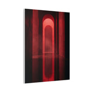 Minimal Crimson Architectural Corridor Wall Art & Canvas Print