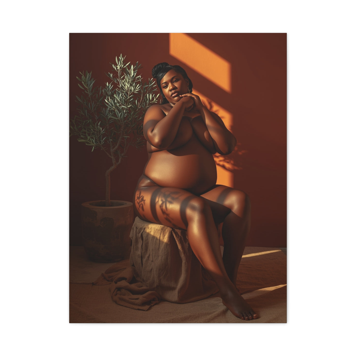 Body Positive Seated Figure Study Wall Art & Canvas Print