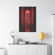 Minimal Crimson Architectural Corridor Wall Art & Canvas Print