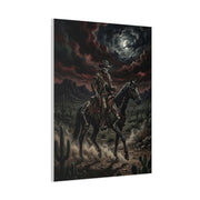 Moonlit Skeleton Rider Desert Journey Wall Art & Canvas Print