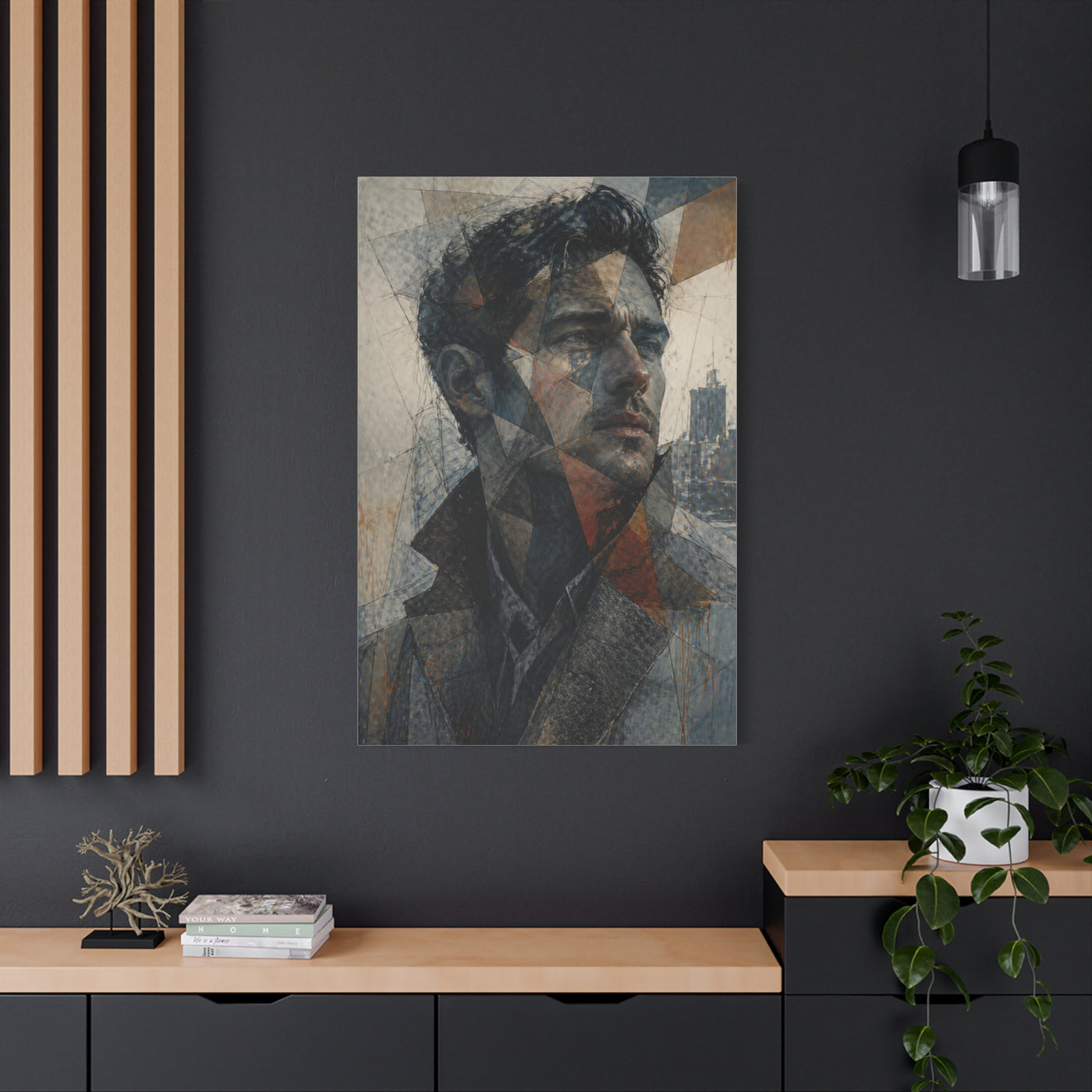 Fragmented Modern Male Portrait Wall Art & Canvas Print