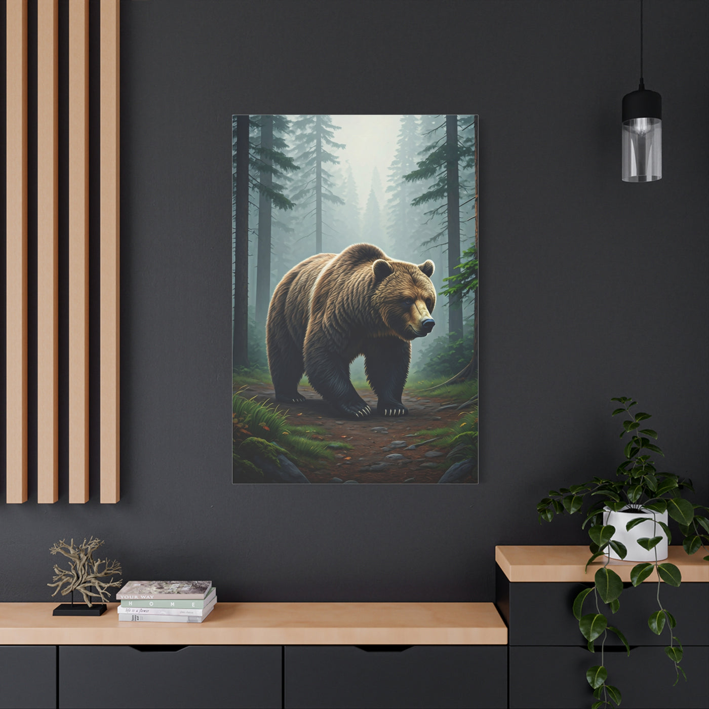Woodland Path Grizzly Bear Wall Art & Canvas Prints