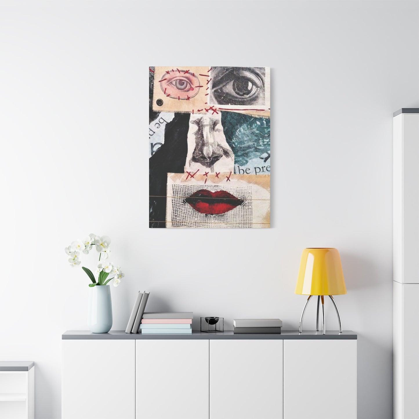 Face Abstract Painting Mixed Media Wall Art & Canvas Prints