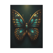 Emerald Gold Butterfly Symmetry Portrait Wall Art & Canvas Prints