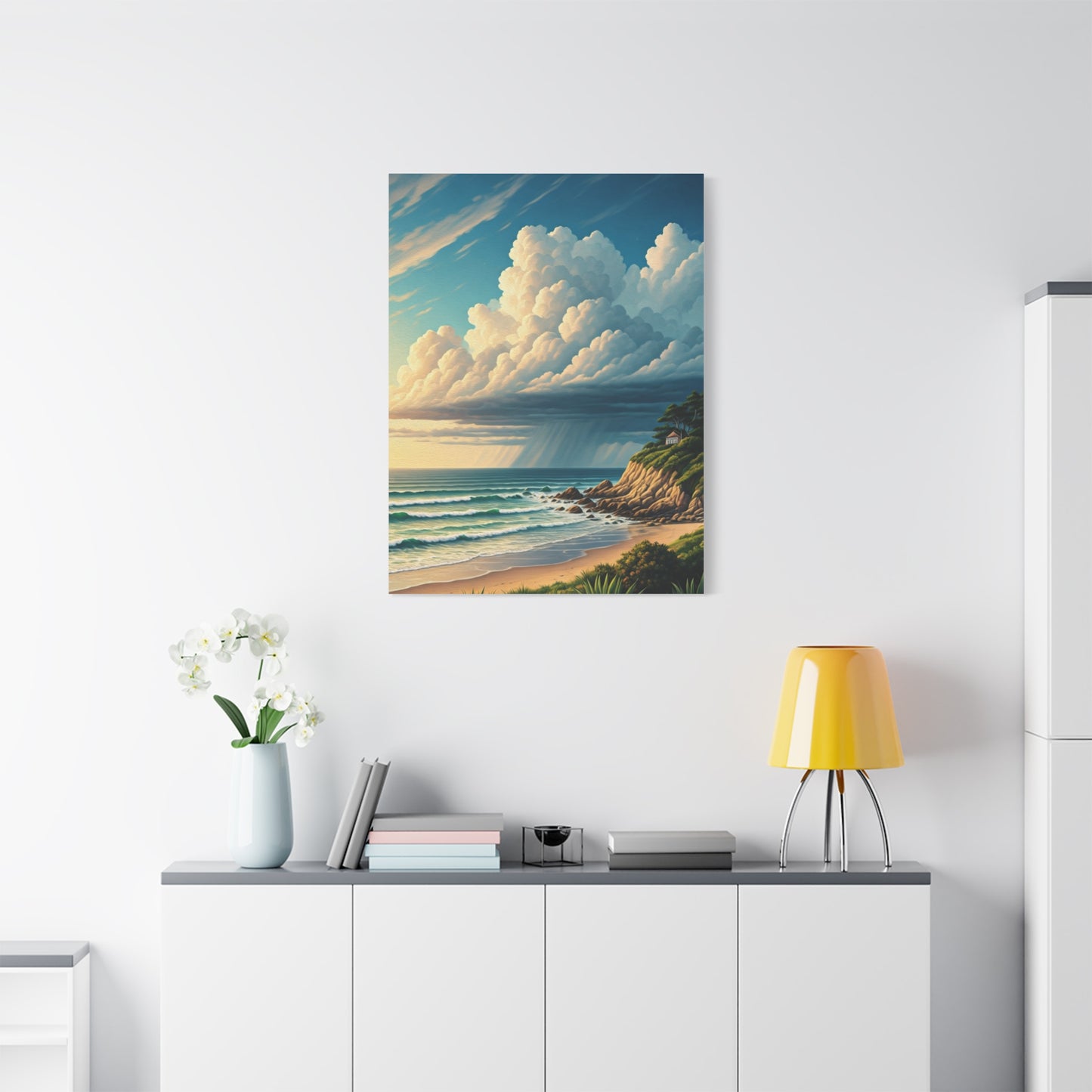 Cloudburst Over Coastal Bay Wall Art & Canvas Prints