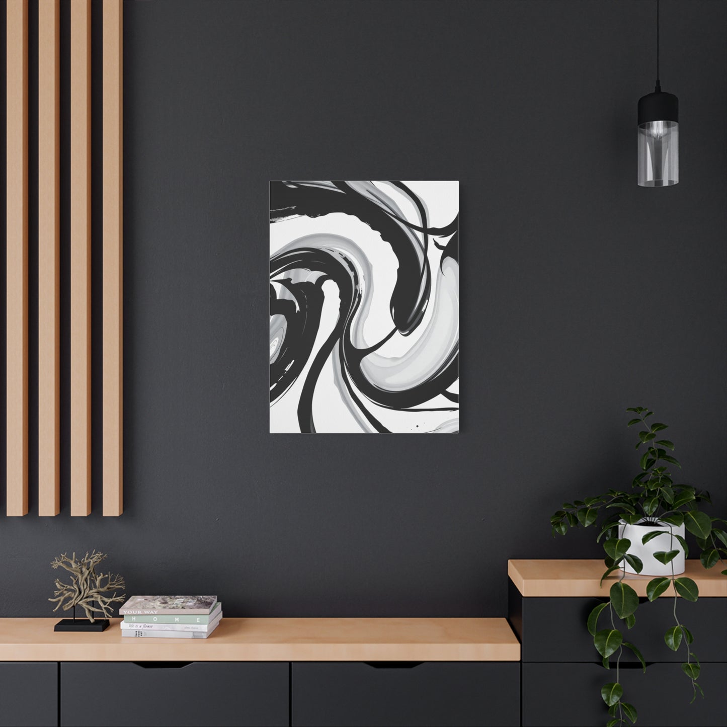 Black and White Abstract Art Refined Canvas Wall Art & Canvas Print