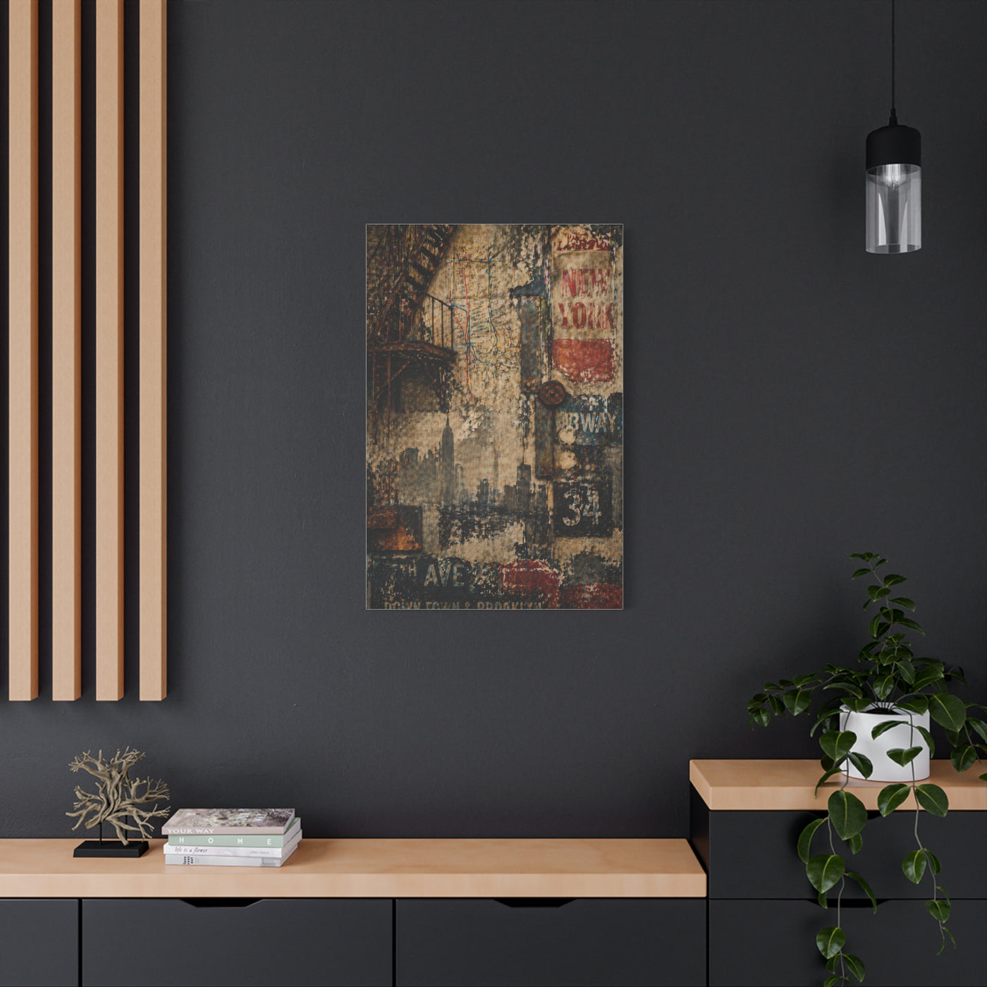 Urban Vintage Collage Skyline Wall Art & Canvas Print