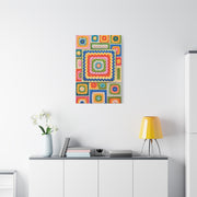 Granny-Square Concentric Abstraction Wall Art & Canvas Print