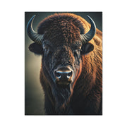 Cinematic American Bison with Golden Rim Light Wall Art & Canvas Print