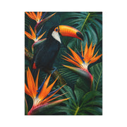 Tropical Toucan & Bird of Paradise Luxe Jungle Tropical Wall Art & Canvas Print