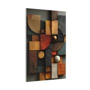Sculptural Geometric Panel Abstract Wall Art & Canvas Print