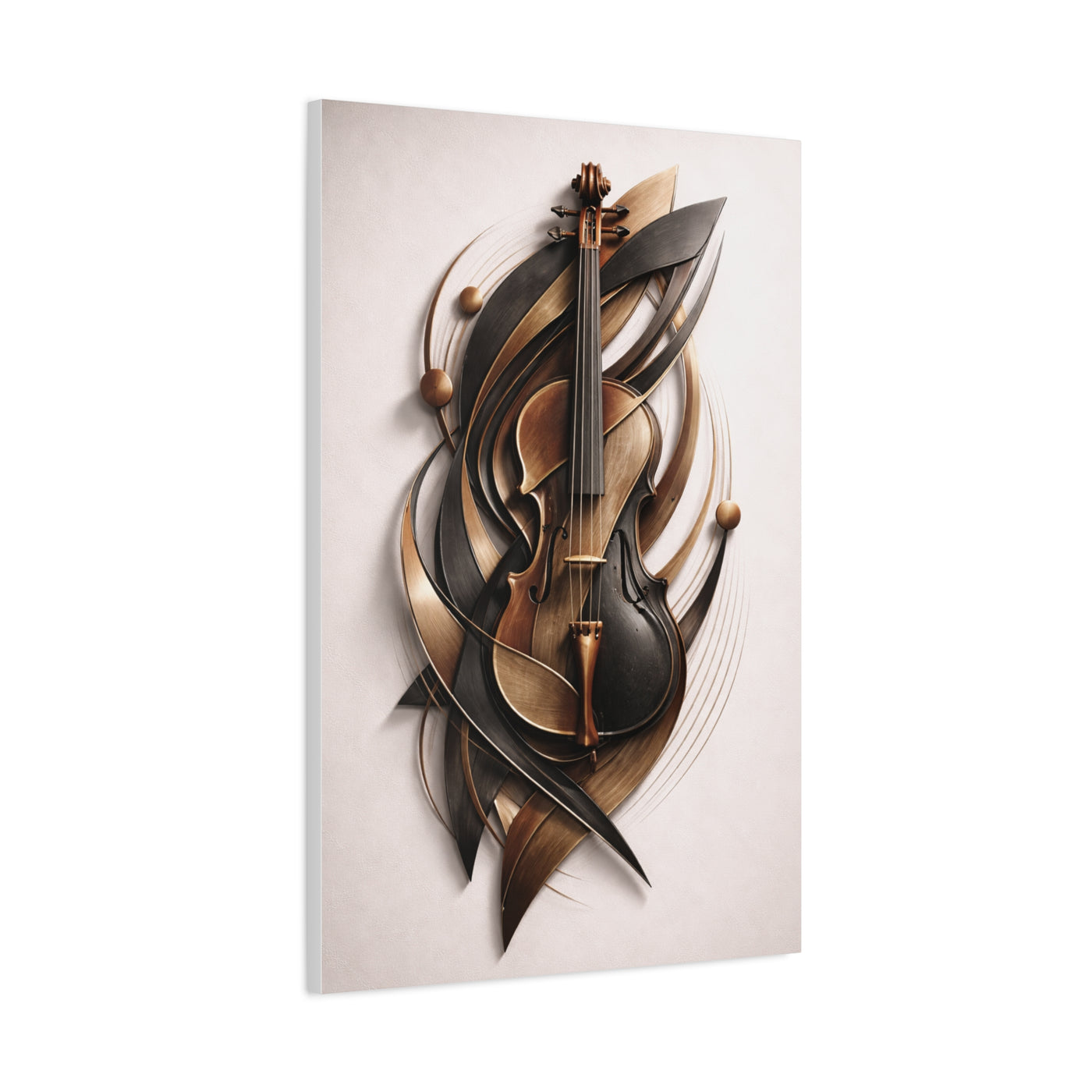Sculptural Violin Motion Composition Wall Art & Canvas Print
