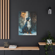 Bernese Mountain Dog Winter Chalet Wall Art & Canvas Print