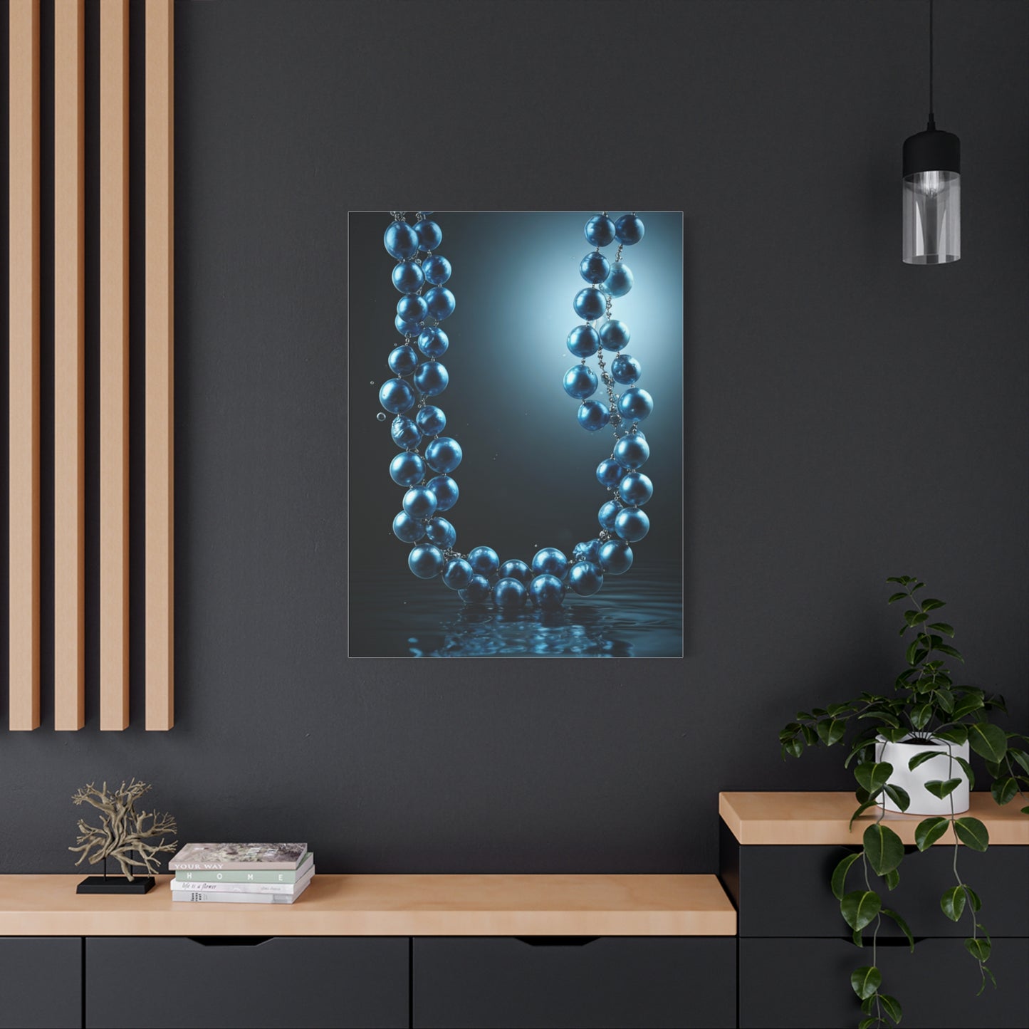 Blue Pearl Necklace Beneath Ocean Surface Wall Art & Canvas