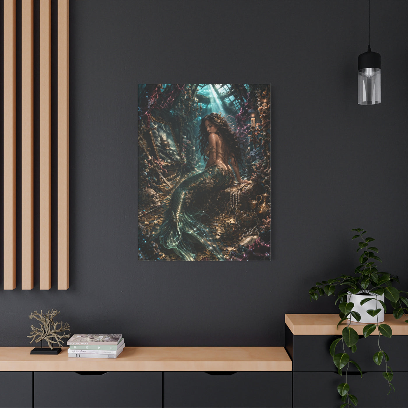 Sunken Treasure Mermaid Chamber Wall Art & Canvas Print