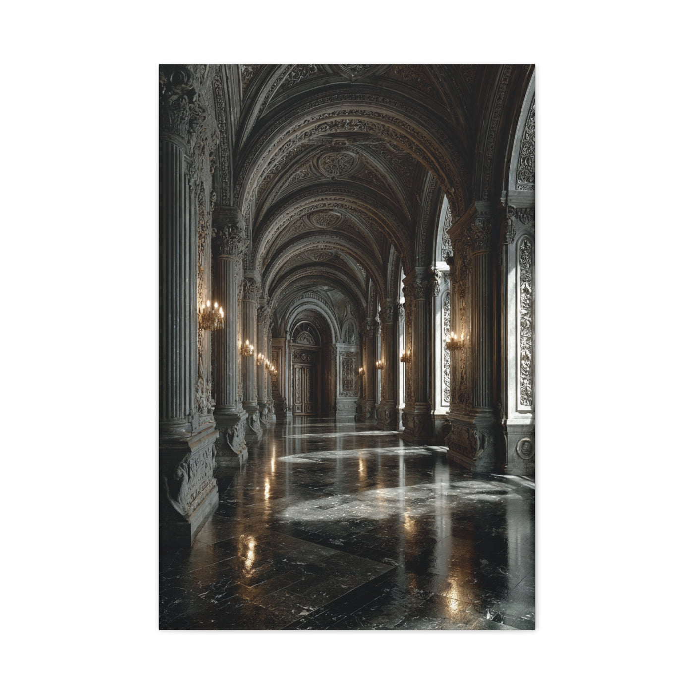 Grand Neoclassical Corridor Wall Art & Canvas Print