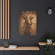 Teak Root Antelope Sculptural Mount Wall Art & Canvas Print