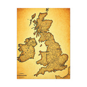World Map on Aged Scroll Background Wall Art & Canvas Prints .