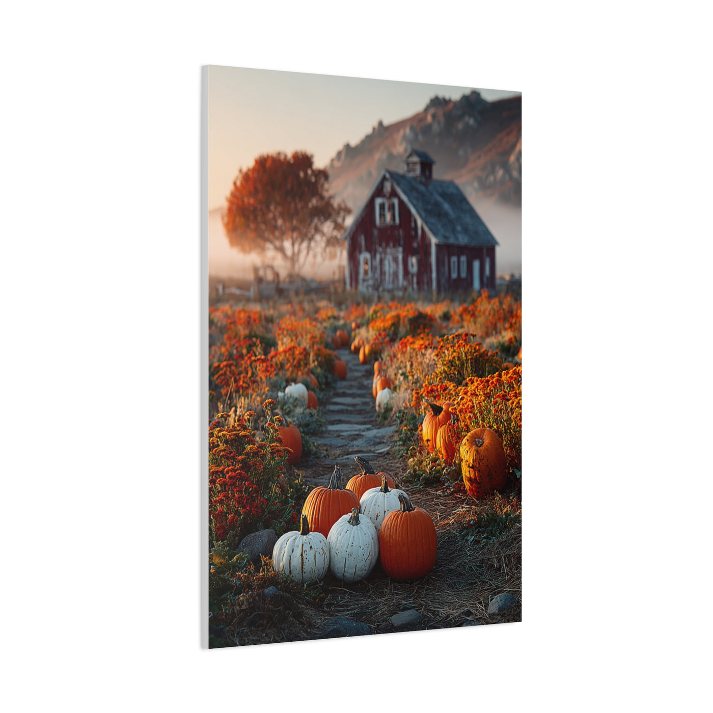 Pumpkin Patch Farm Path Wall Art & Canvas Print