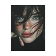 Wind-Swept Freckled Muse Portrait Wall Art & Canvas Print
