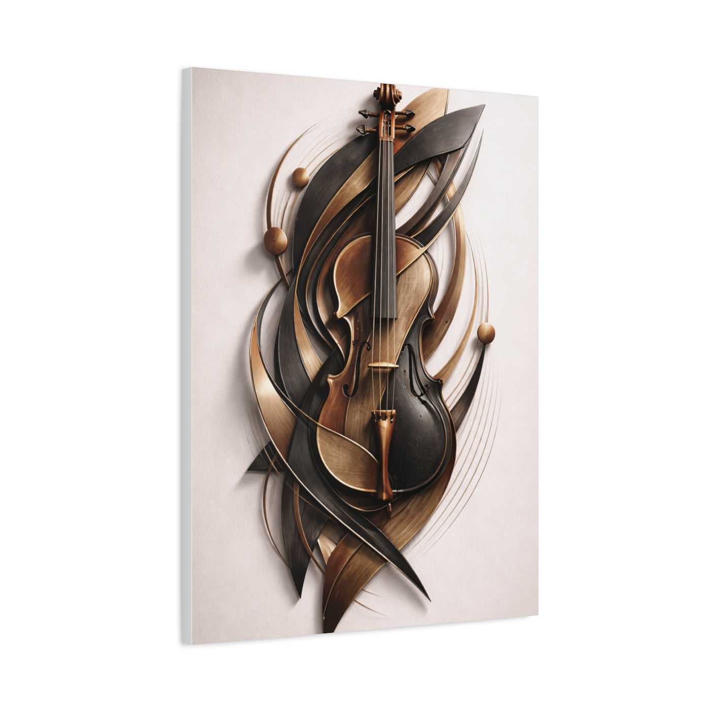 Sculptural Violin Motion Composition Wall Art & Canvas Print