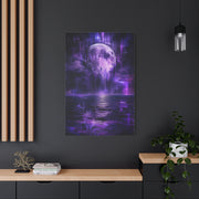 Surreal Violet Moon Glitchscape Wall Art & Canvas Print