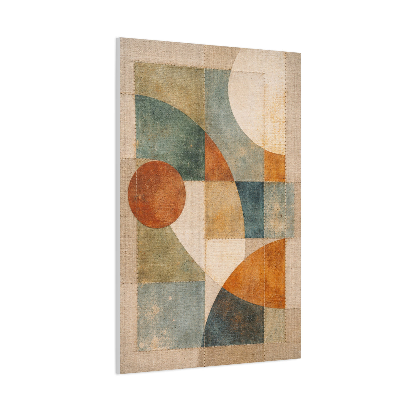 Stitched Geometric Canvas Abstraction Wall Art & Canvas Print