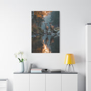 Autumn Forest Deer Reflection Wall Art & Canvas Print