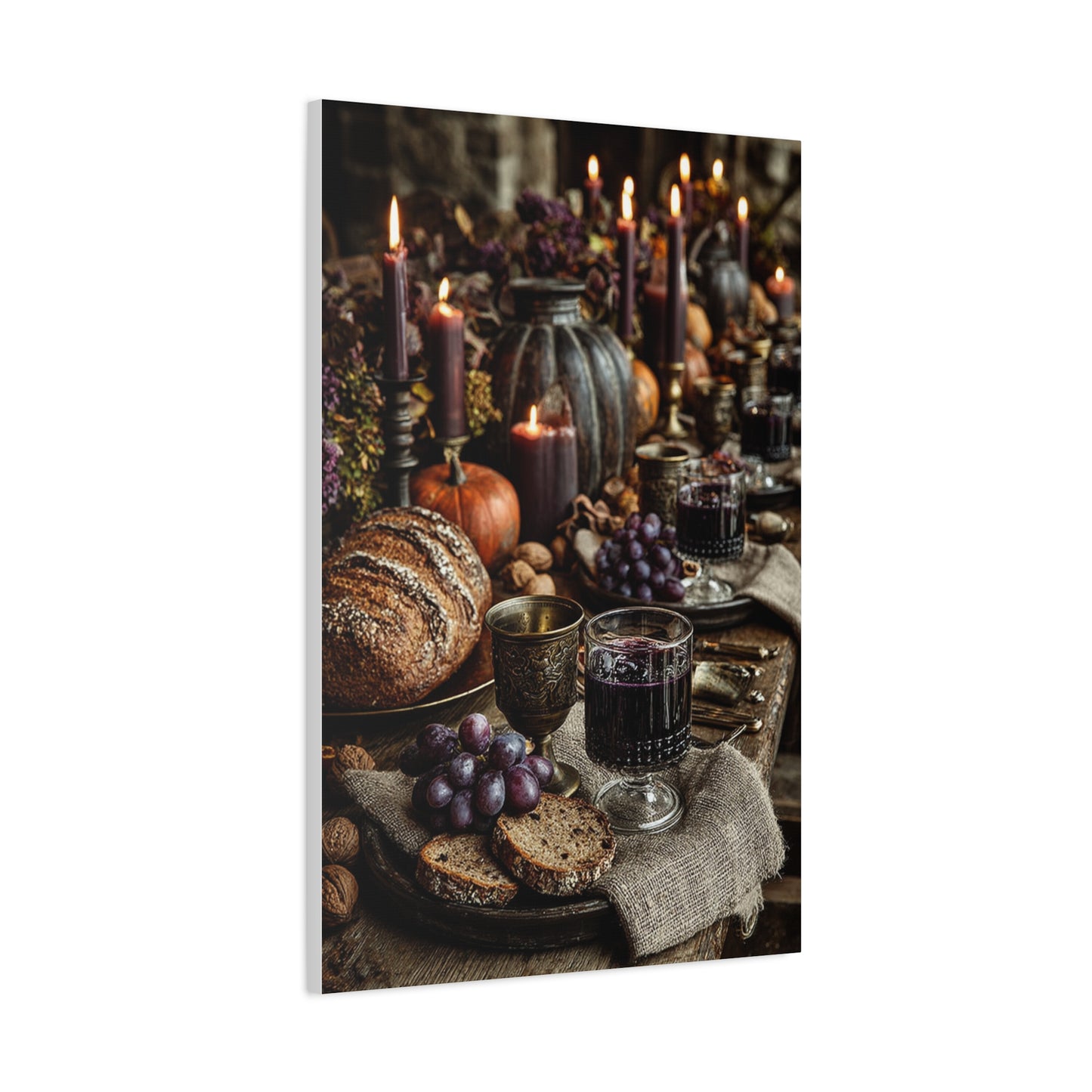 Autumn Harvest Feast Table Wall Art & Canvas Print