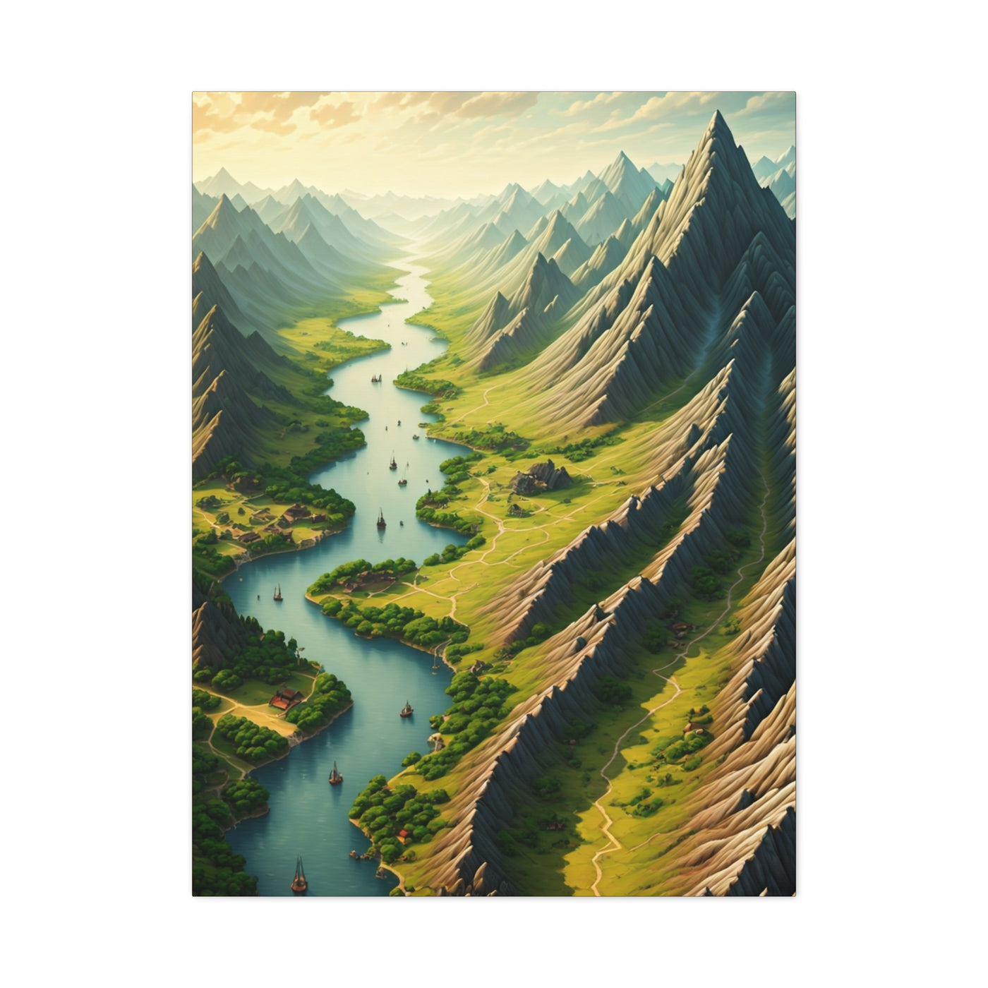 Mountain River Valley Wall Art & Canvas Prints
