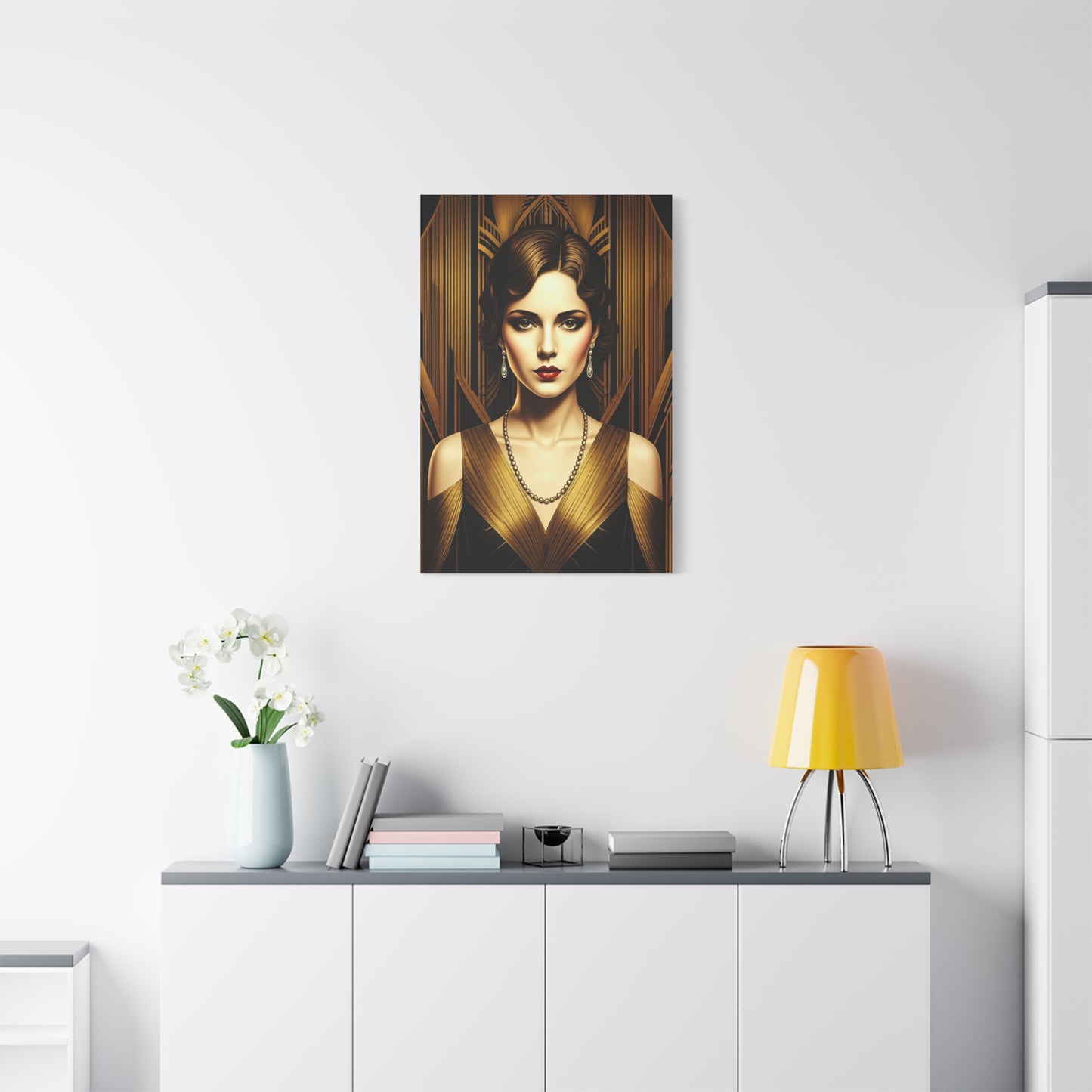 Golden Vintage Glamour Portrait Wall Art & Canvas Prints
