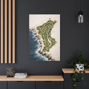 Sculpted Seaside Golf Course Map Wall Art & Canvas Print